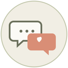 Illustration of two speech bubbles in conversation
