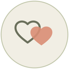 Illustration of two overlapping hearts